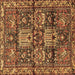 Square Persian Brown Traditional Rug, tr4203brn