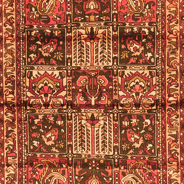 Serging Thickness of Machine Washable Persian Orange Traditional Area Rugs, wshtr4203org
