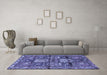 Machine Washable Persian Blue Traditional Rug in a Living Room, wshtr4203blu