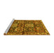 Sideview of Machine Washable Persian Yellow Traditional Rug, wshtr4203yw