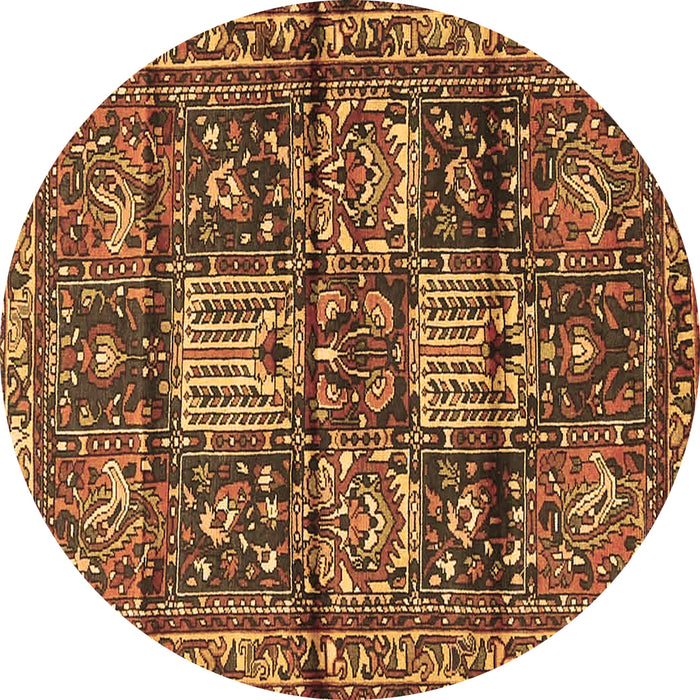 Round Machine Washable Persian Brown Traditional Rug, wshtr4203brn