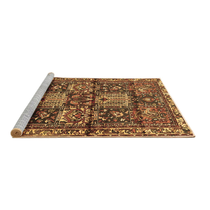Sideview of Machine Washable Persian Brown Traditional Rug, wshtr4203brn