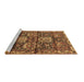 Sideview of Machine Washable Persian Brown Traditional Rug, wshtr4203brn