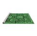 Sideview of Machine Washable Persian Emerald Green Traditional Area Rugs, wshtr4203emgrn