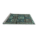 Sideview of Machine Washable Persian Light Blue Traditional Rug, wshtr4203lblu