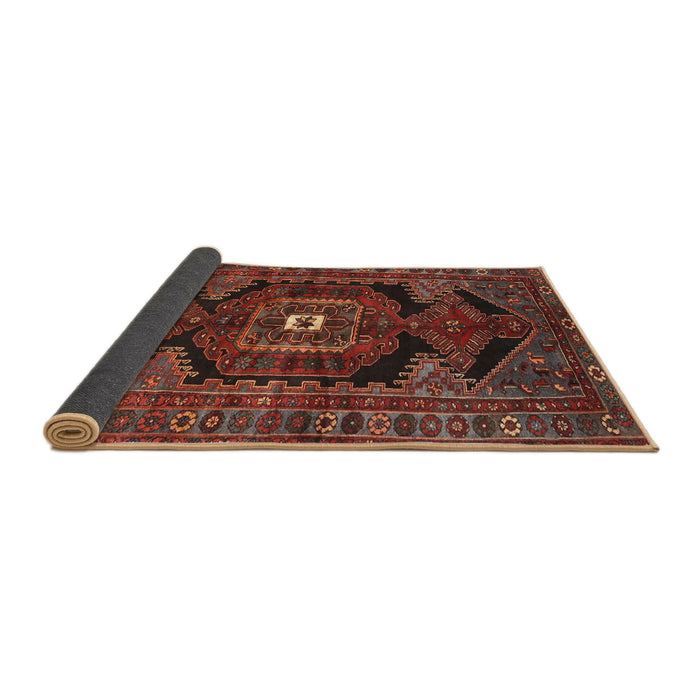 Sideview of Traditional Saffron Red Persian Rug, tr4204
