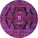 Round Persian Purple Traditional Rug, tr4204pur