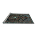 Sideview of Machine Washable Persian Light Blue Traditional Rug, wshtr4204lblu