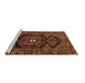 Sideview of Machine Washable Persian Brown Traditional Rug, wshtr4204brn