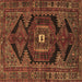 Square Machine Washable Persian Brown Traditional Rug, wshtr4204brn