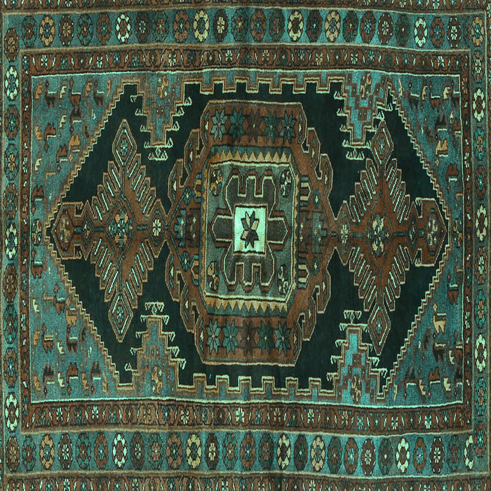 Square Machine Washable Persian Turquoise Traditional Area Rugs, wshtr4204turq