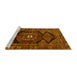 Sideview of Machine Washable Persian Yellow Traditional Rug, wshtr4204yw