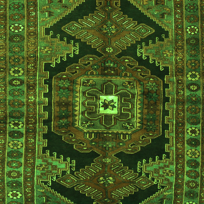 Serging Thickness of Machine Washable Persian Green Traditional Area Rugs, wshtr4204grn