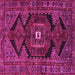 Square Machine Washable Persian Pink Traditional Rug, wshtr4204pnk