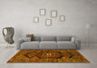 Machine Washable Persian Yellow Traditional Rug in a Living Room, wshtr4204yw