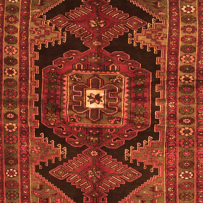 Serging Thickness of Machine Washable Persian Orange Traditional Area Rugs, wshtr4204org