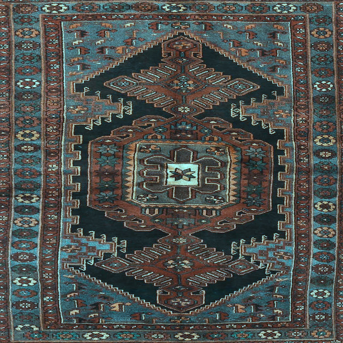 Square Machine Washable Persian Light Blue Traditional Rug, wshtr4204lblu