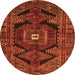 Square Persian Orange Traditional Rug, tr4204org