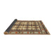 Sideview of Traditional Saddle Brown Persian Rug, tr4205