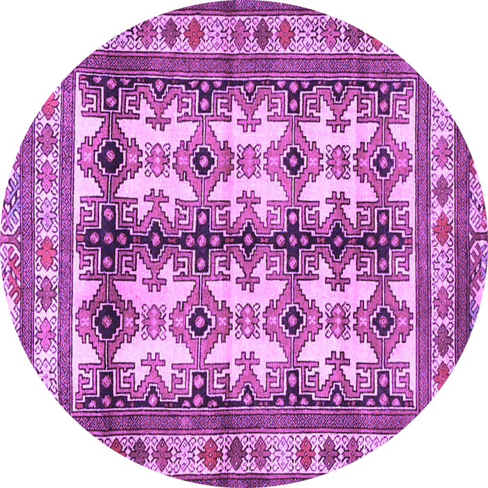 Round Machine Washable Persian Purple Traditional Area Rugs, wshtr4205pur