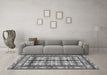 Machine Washable Persian Gray Traditional Rug in a Living Room,, wshtr4205gry