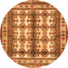 Square Persian Orange Traditional Rug, tr4205org