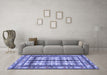 Machine Washable Persian Blue Traditional Rug in a Living Room, wshtr4205blu