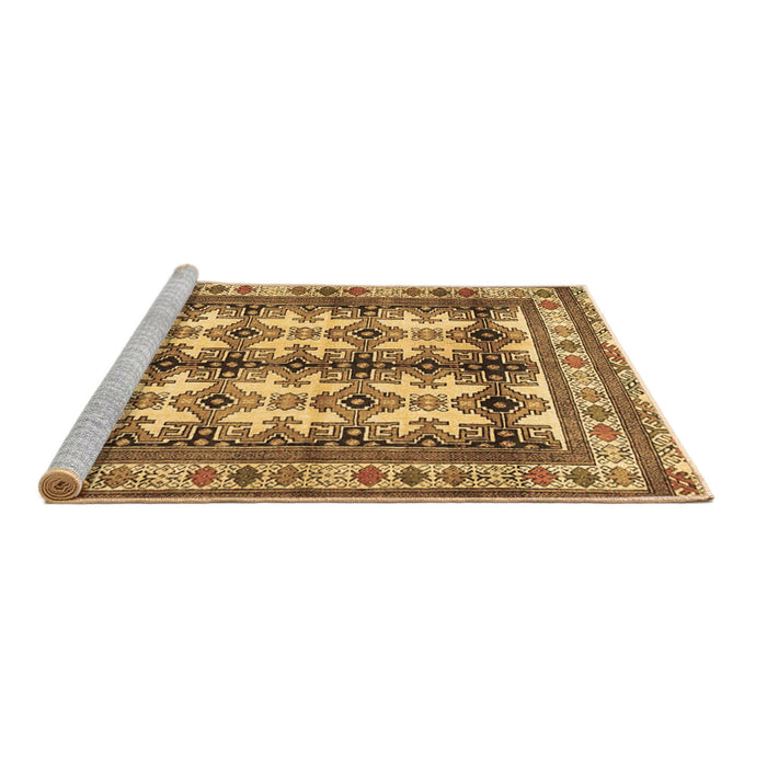 Sideview of Machine Washable Persian Brown Traditional Rug, wshtr4205brn