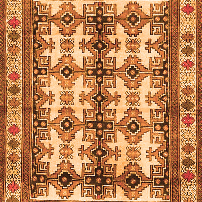 Serging Thickness of Machine Washable Persian Orange Traditional Area Rugs, wshtr4205org