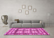 Machine Washable Persian Pink Traditional Rug in a Living Room, wshtr4205pnk