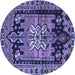 Round Persian Blue Traditional Rug, tr4206blu