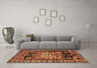 Machine Washable Persian Brown Traditional Rug in a Living Room,, wshtr4206brn