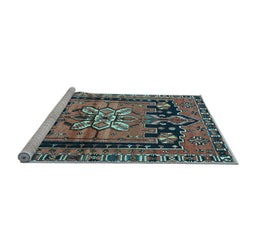 Sideview of Machine Washable Persian Light Blue Traditional Rug, wshtr4206lblu