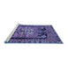 Sideview of Machine Washable Persian Blue Traditional Rug, wshtr4206blu