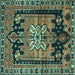 Square Persian Turquoise Traditional Rug, tr4206turq