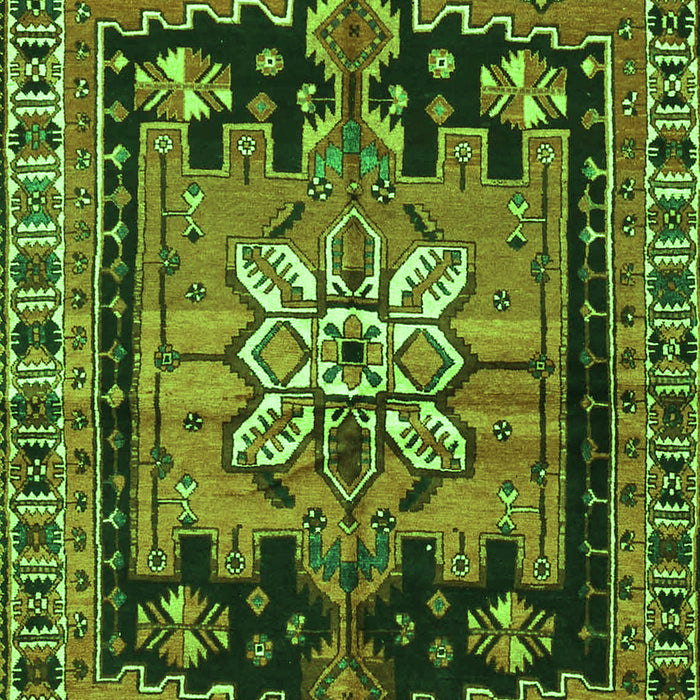 Serging Thickness of Machine Washable Persian Green Traditional Area Rugs, wshtr4206grn