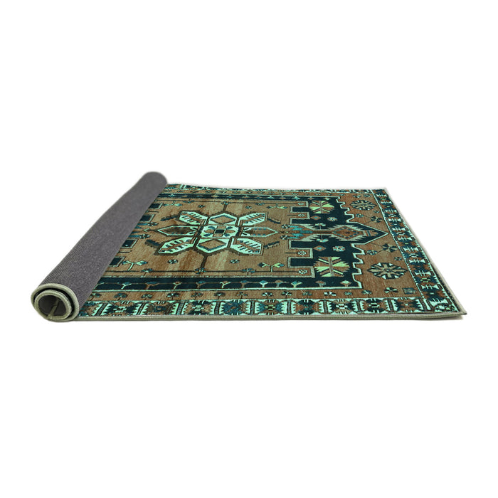 Sideview of Persian Turquoise Traditional Rug, tr4206turq