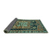 Sideview of Persian Turquoise Traditional Rug, tr4206turq