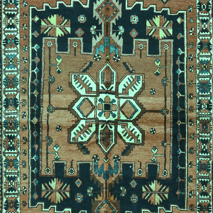 Machine Washable Persian Turquoise Traditional Area Rugs, wshtr4206turq