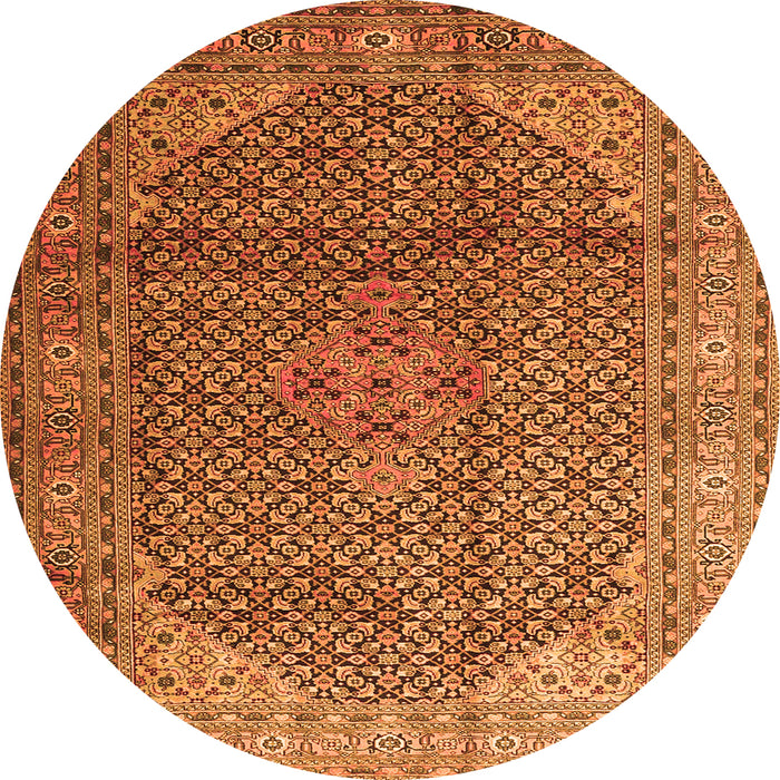 Square Medallion Orange Traditional Rug, tr4207org