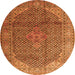 Square Medallion Orange Traditional Rug, tr4207org