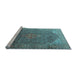 Sideview of Machine Washable Medallion Light Blue Traditional Rug, wshtr4207lblu