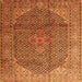 Serging Thickness of Medallion Orange Traditional Rug, tr4207org