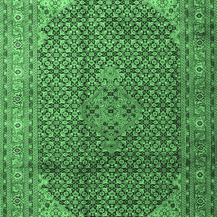 Medallion Emerald Green Traditional Rug, tr4207emgrn