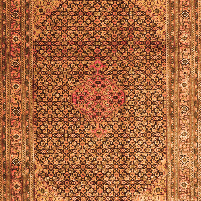 Serging Thickness of Machine Washable Medallion Orange Traditional Area Rugs, wshtr4207org
