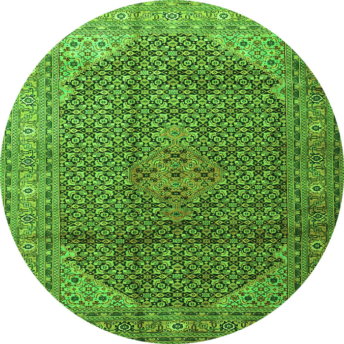 Machine Washable Medallion Green Traditional Area Rugs, wshtr4207grn