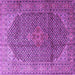 Square Medallion Purple Traditional Rug, tr4207pur