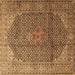 Square Medallion Brown Traditional Rug, tr4207brn