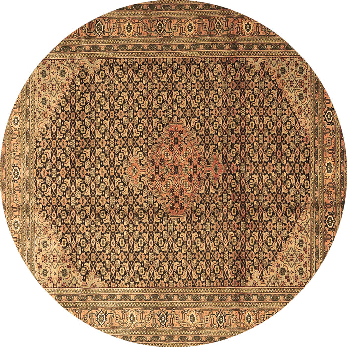 Round Medallion Brown Traditional Rug, tr4207brn