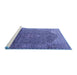 Sideview of Machine Washable Medallion Blue Traditional Rug, wshtr4207blu